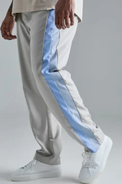 Outlet boohooMAN Plus Skinny Fit Colour Block Panel Suit Trouser grey