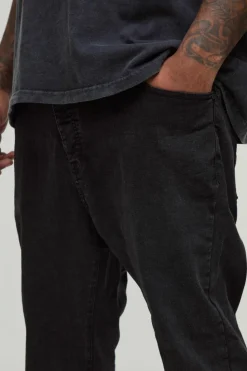 Hot boohooMAN Plus Skinny Stretch Jeans washed black