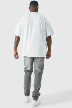 Clearance boohooMAN Plus Skinny Stretch Stacked Tinted Jeans grey
