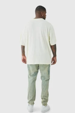 Best boohooMAN Plus Skinny Stretch Tinted Jeans bleach wash