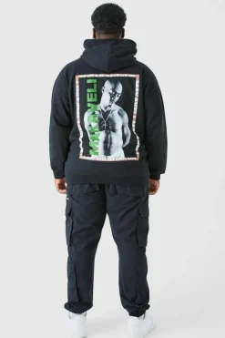 Outlet boohooMAN Plus Slim Fit Cuffed Cargo Trousers black