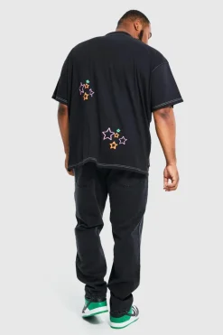 Sale boohooMAN Plus Slim Rigid Jeans washed black