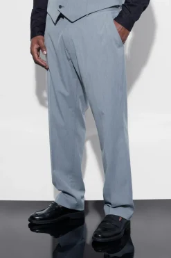 Cheap boohooMAN Plus Slim Suit Trousers grey