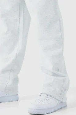 Discount boohooMAN Plus Split Hem Jogger grey marl