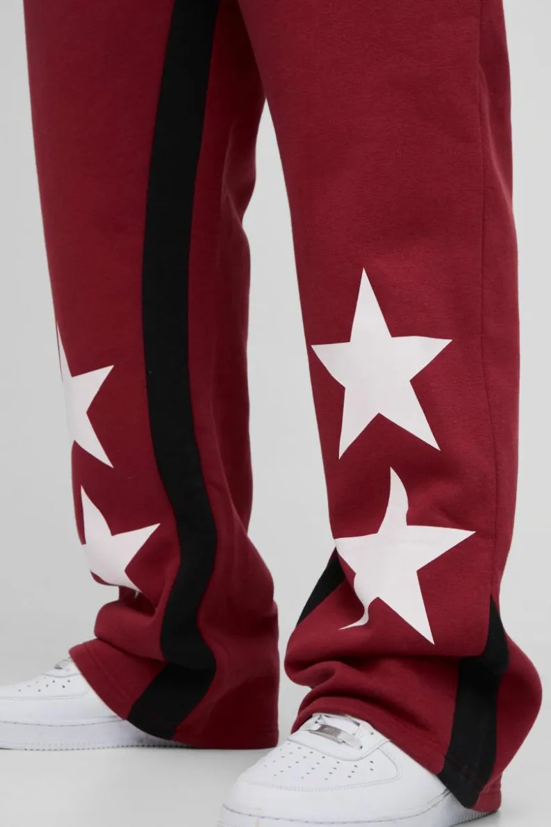Fashion boohooMAN Plus Star Gusset Jogger red