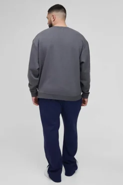 Cheap boohooMAN Plus Star Gusset Jogger navy