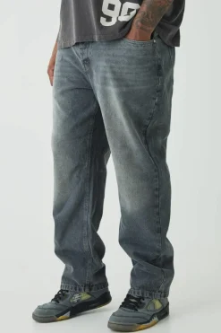 Hot boohooMAN Plus Straight Rigid Jeans mid grey