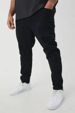 Shop boohooMAN Plus Stretch Skinny Fit Jeans true black