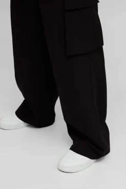 Flash Sale boohooMAN Plus Stretch Woven Relaxed Fit Cargo Trousers black