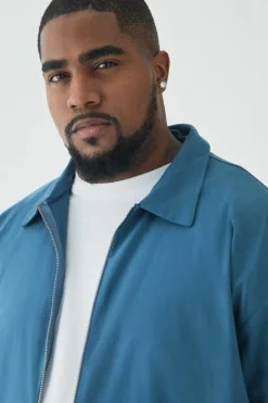 Best boohooMAN Plus Stretch Zip Through Shirt in slate