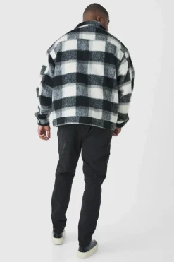 Best boohooMAN Plus Super Skinny Stretch Biker Rip & Repair Jeans in washed black