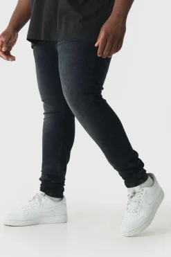 Clearance boohooMAN Plus Super Skinny Stretch Jeans washed black