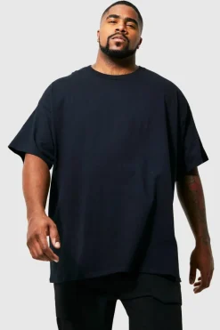 Best Sale boohooMAN Plus Teddy Back Print T-shirt black
