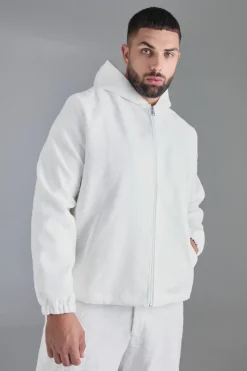 Sale boohoo Plus Textured Jacquard Smart Jacket and Short Set white