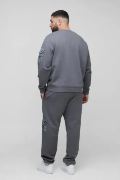 Best Sale boohooMAN Plus Utility Pocket Jersey Jogger grey