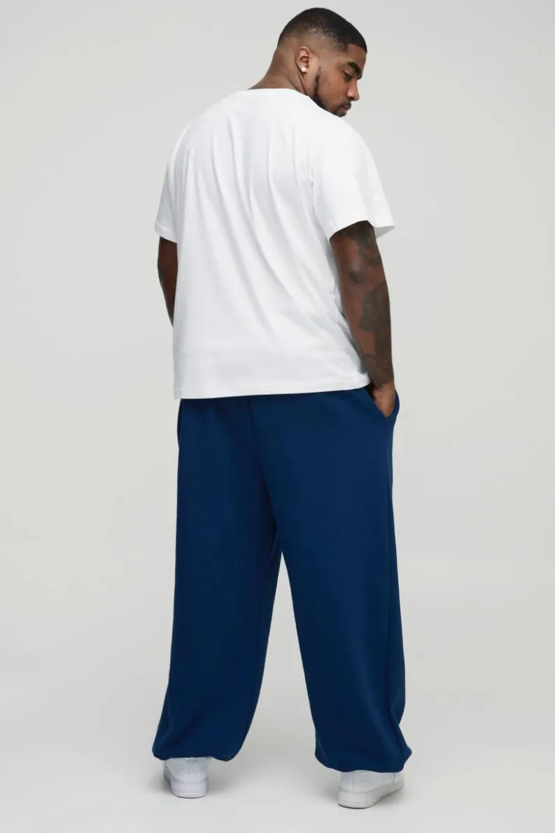 Discount boohooMAN Plus 13 Varsity Oversized Joggers blue