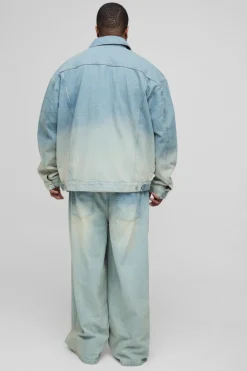 Fashion boohooMAN Plus Washed Baggy Fit Jeans stonewash