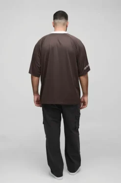 Fashion boohooMAN Plus Washed Ripstop Embroidered Relaxed Fit Cargo Trousers charcoal