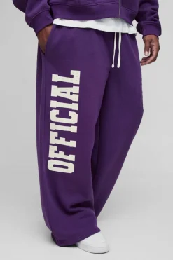 Cheap boohooMAN Plus Wide Fit Rhinestone Applique Jogger purple