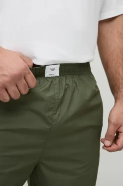 Outlet boohooMAN Plus Woven Tab Lounge Joggers in khaki