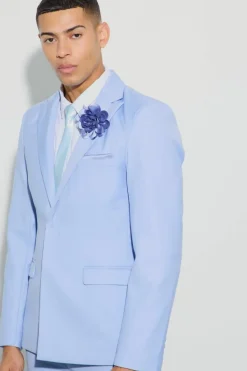 Best boohooMAN Pocket Square Single Breasted Tailored Jacket blue