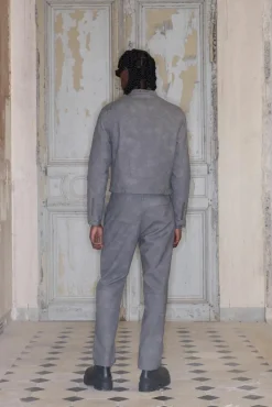 Shop boohooMAN Premium Faux Leather Biker Jacket In grey