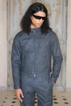 Best boohooMAN Premium Faux Leather Biker Jacket In black
