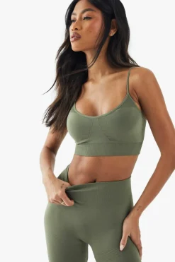 Sale boohoo Premium sculpt active set khaki