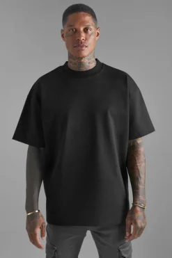 Store boohooMAN Premium Super Heavyweight Oversized T-shirt black
