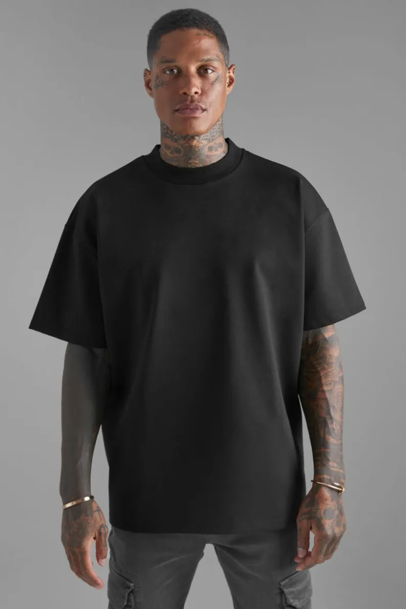 Store boohooMAN Premium Super Heavyweight Oversized T-shirt black