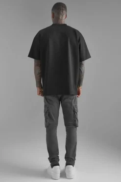 Store boohooMAN Premium Super Heavyweight Oversized T-shirt black