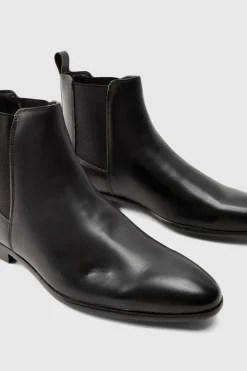 Cheap boohooMAN PU Chelsea Boot black