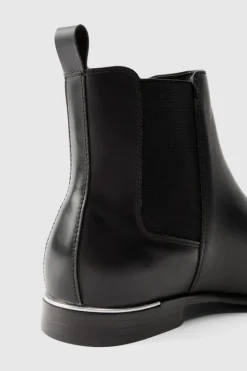 Cheap boohooMAN PU Chelsea Boot black