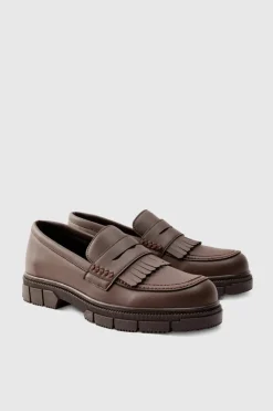 Best boohooMAN Pu Chunky Sole Tassel Loafer In brown