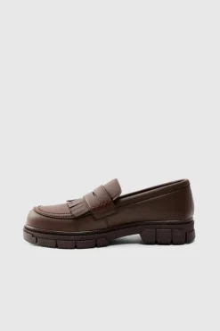 Best boohooMAN Pu Chunky Sole Tassel Loafer In brown