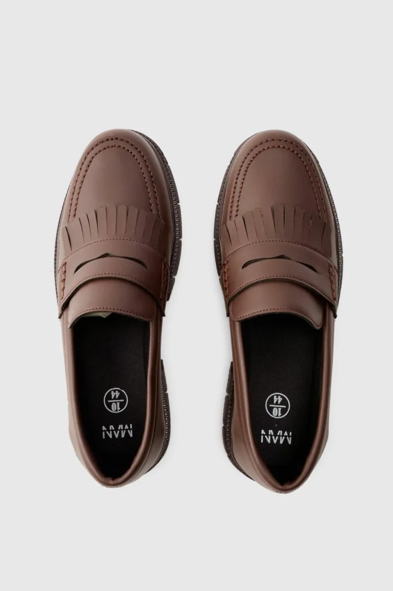 Best boohooMAN Pu Chunky Sole Tassel Loafer In brown