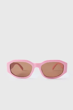 Hot boohooMAN Rectangular Sunglasses pink