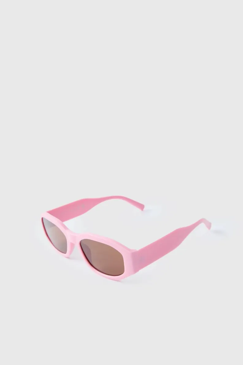 Hot boohooMAN Rectangular Sunglasses pink