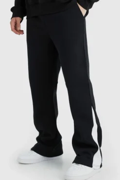 Hot boohooMAN Regular Fit Gusset Joggers black