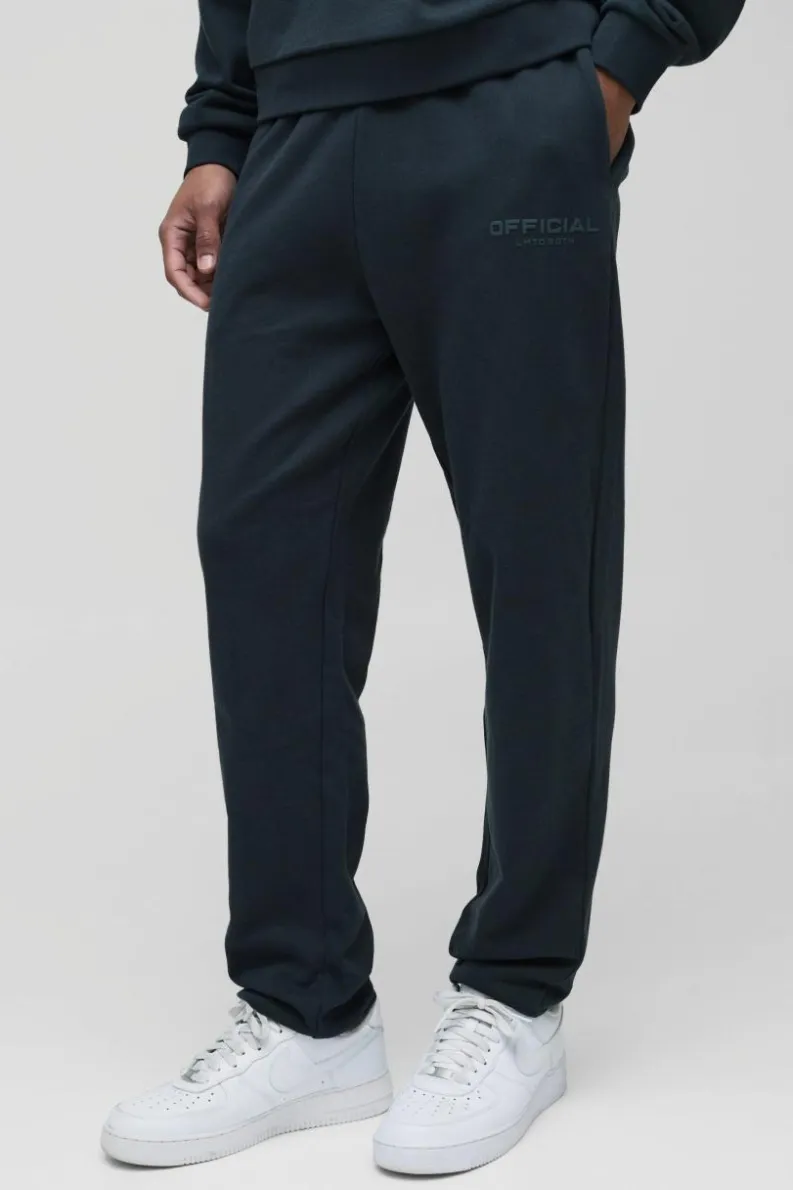 Clearance boohooMAN Regular Fit Heavyweight Bound Jogger charcoal