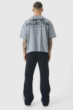 Sale boohooMAN Regular Fit Ltd Edt Paint Splatter Gusset Jogger black