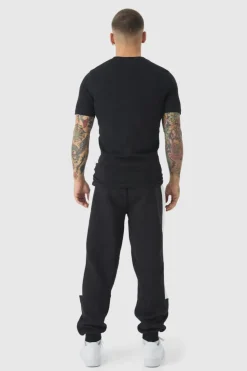 Clearance boohooMAN Regular Fit Man Diamond Colour Block Joggers black_white