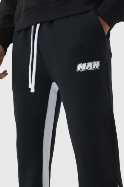 Fashion boohooMAN Regular Fit Man Gusset Jogger black