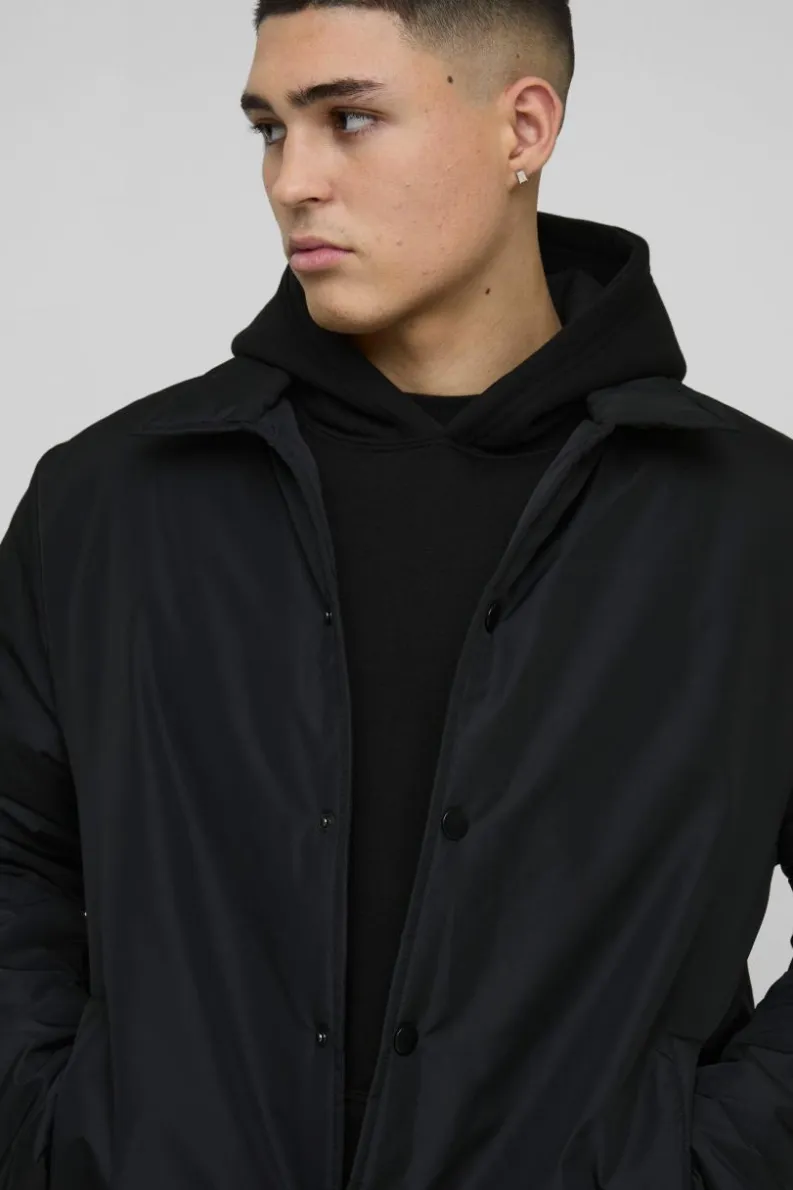 Best boohooMAN Regular Fit Nylon Coach Jacket black