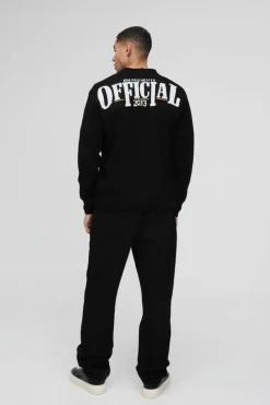 Cheap boohooMAN Regular Fit Official Graphic Knitted Cardigan black