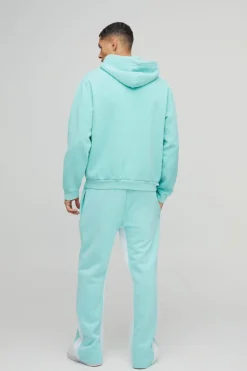Flash Sale boohooMAN Regular Fit Paint Splatter Gusset Jogger aqua