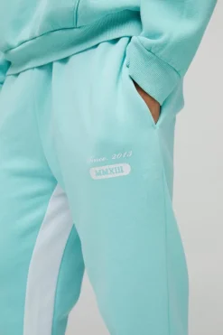 Flash Sale boohooMAN Regular Fit Paint Splatter Gusset Jogger aqua