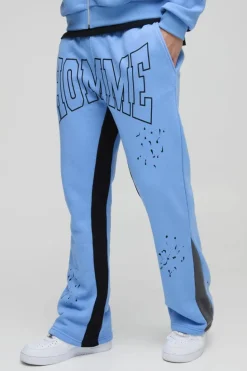 Best boohooMAN Regular Fit Paint Splatter Homme Gusset Jogger cobalt