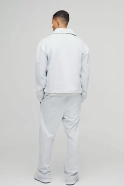 Flash Sale boohooMAN Regular Fit Scuba Overshirt grey marl