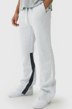 Cheap boohooMAN Regular Fit Stacked Gusset Jogger grey marl